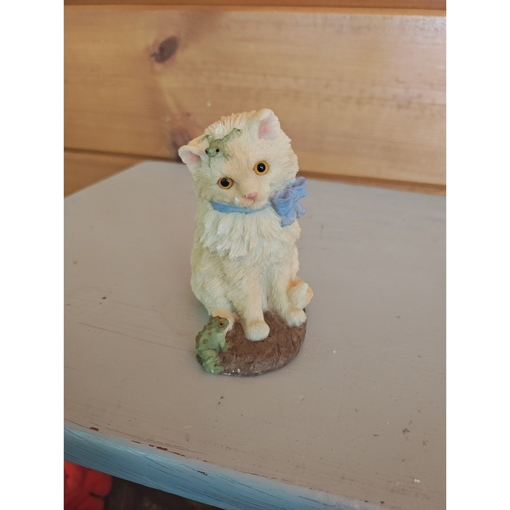 Vintage 1999 Stone Critters Persian Cat & Toad Figurine 4" SC-1149 - Picture 5 of 6